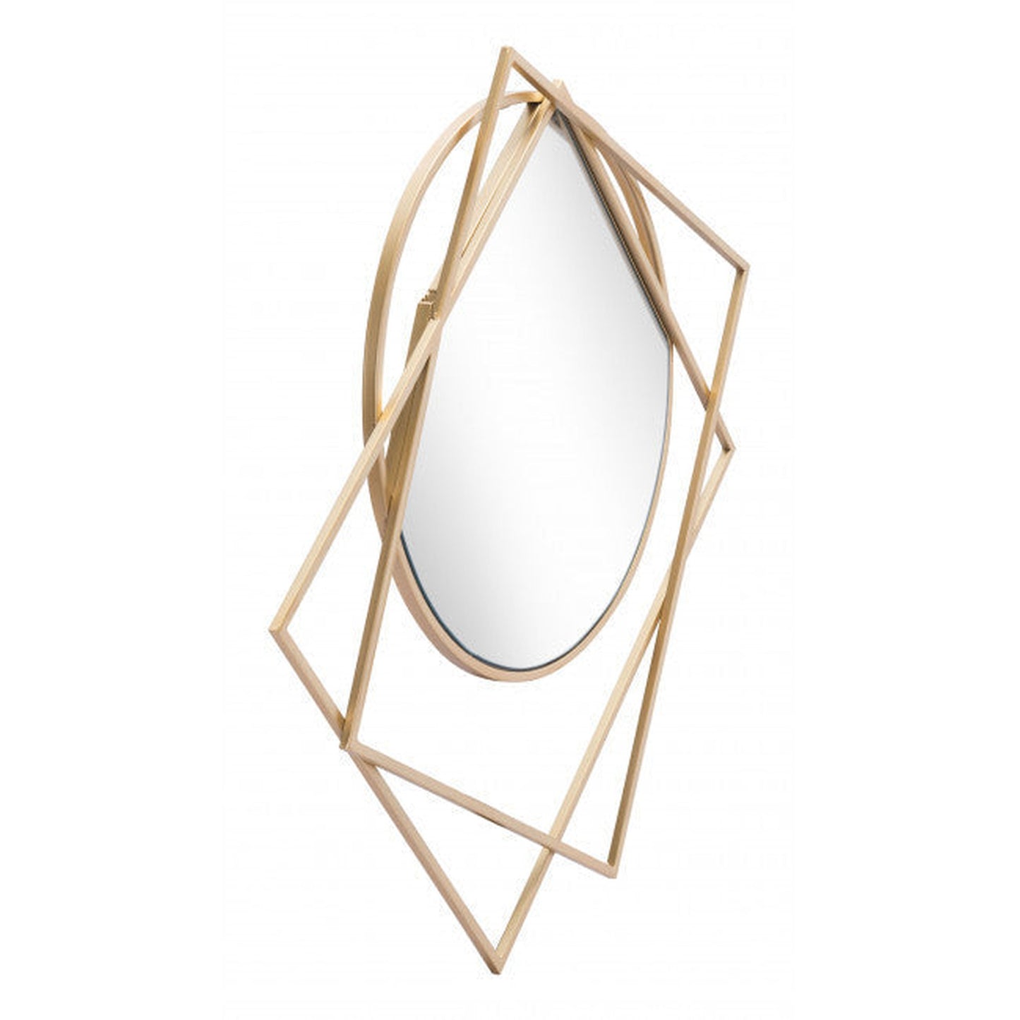 HomeRoots Geometric Overlaps Gold Finish Wall Mirror
