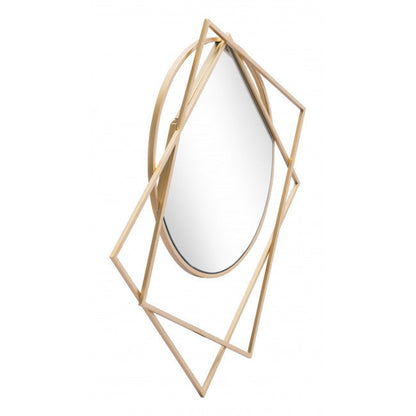 HomeRoots Geometric Overlaps Gold Finish Wall Mirror