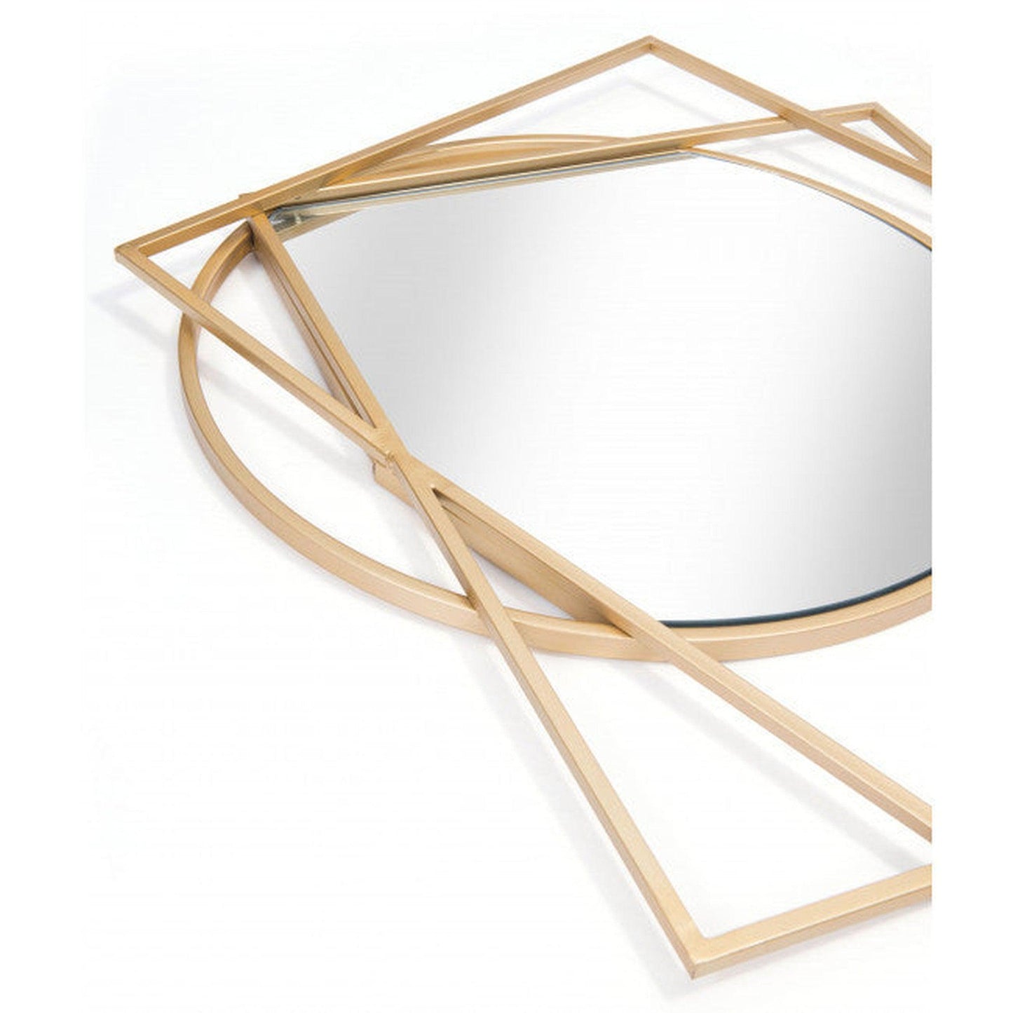 HomeRoots Geometric Overlaps Gold Finish Wall Mirror