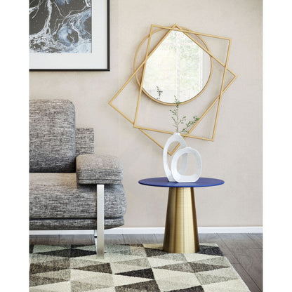 HomeRoots Geometric Overlaps Gold Finish Wall Mirror