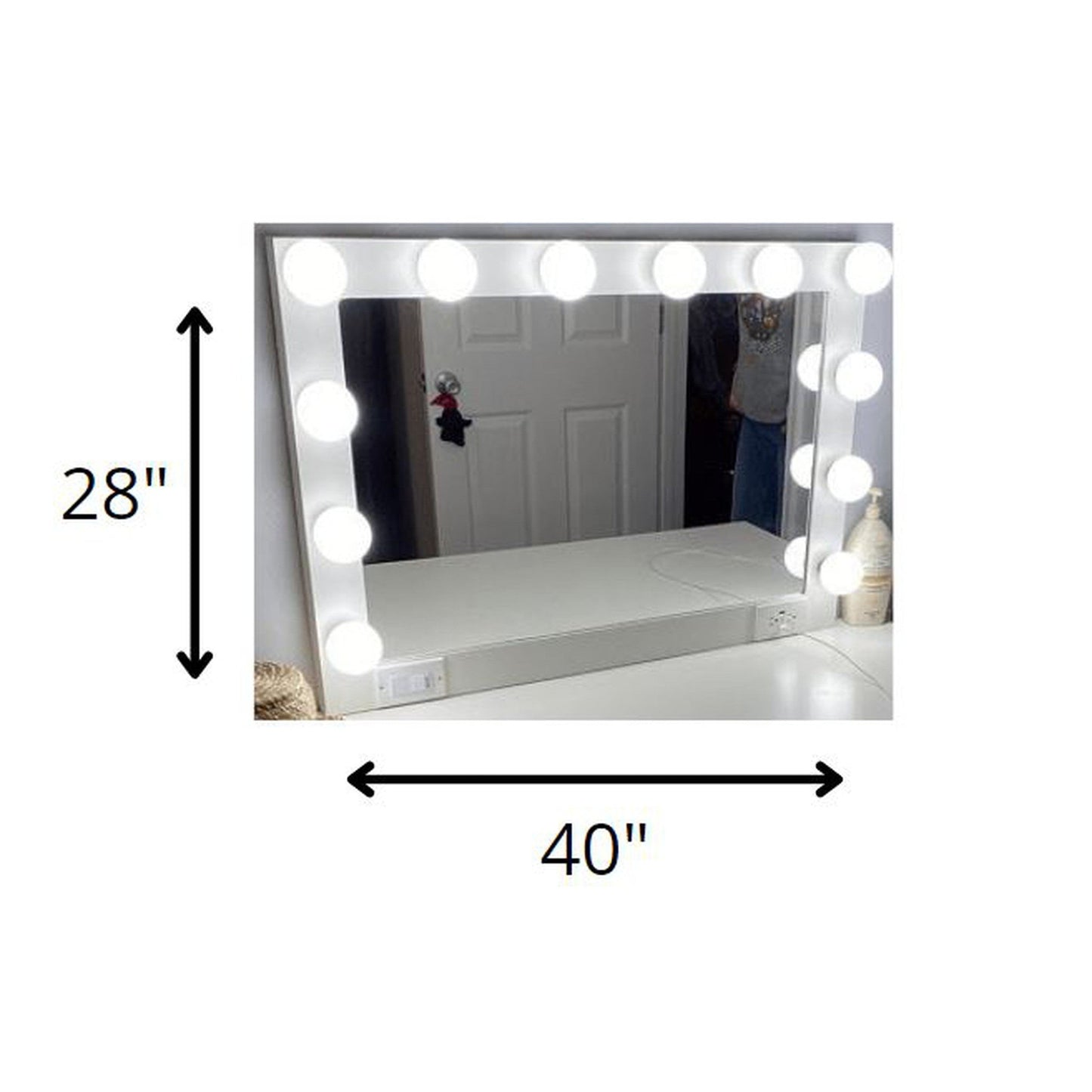 HomeRoots Glam Style Lighted USB Vanity Mirror