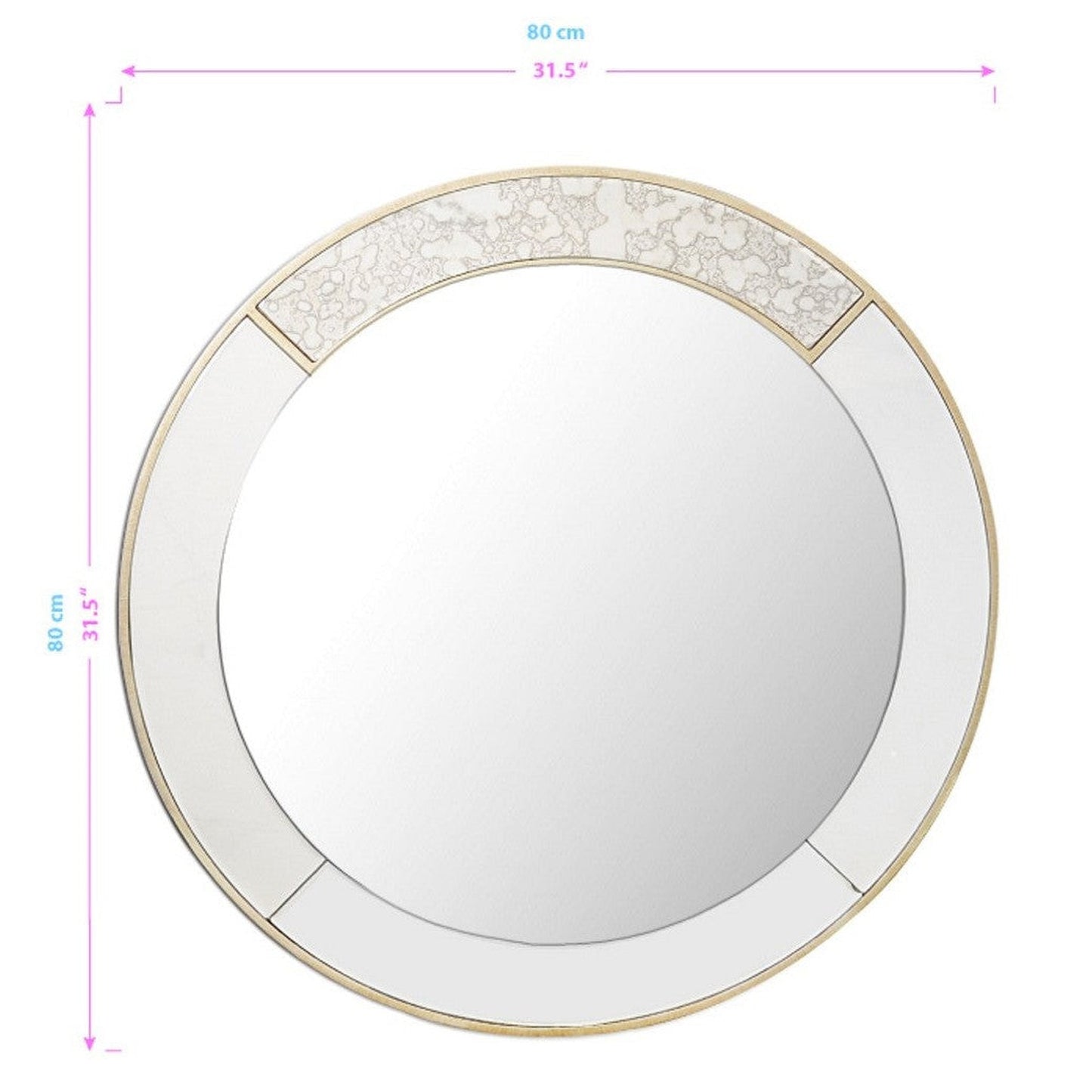 HomeRoots Gold Accented Round Mirror