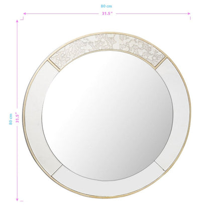 HomeRoots Gold Accented Round Mirror