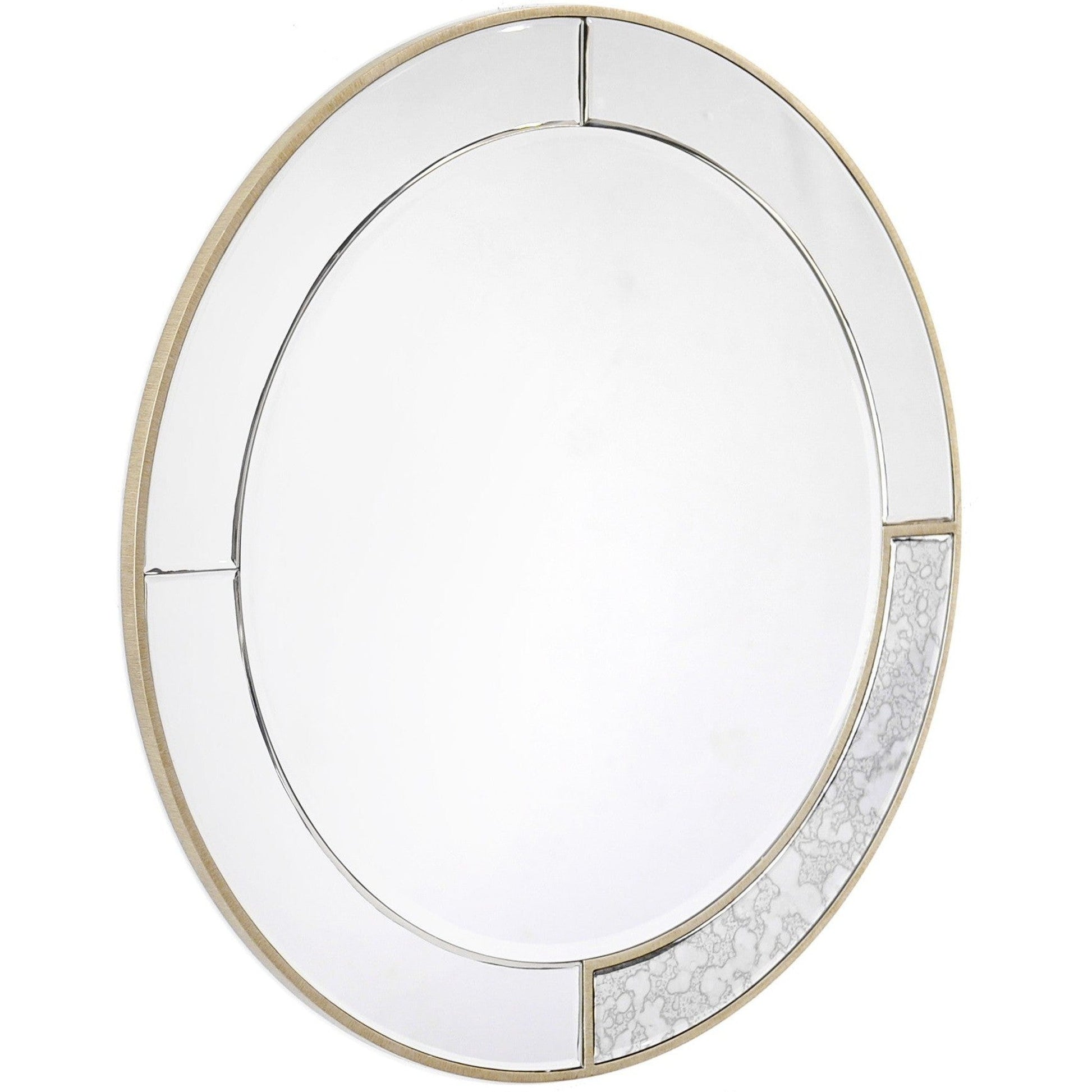 HomeRoots Gold Accented Round Mirror