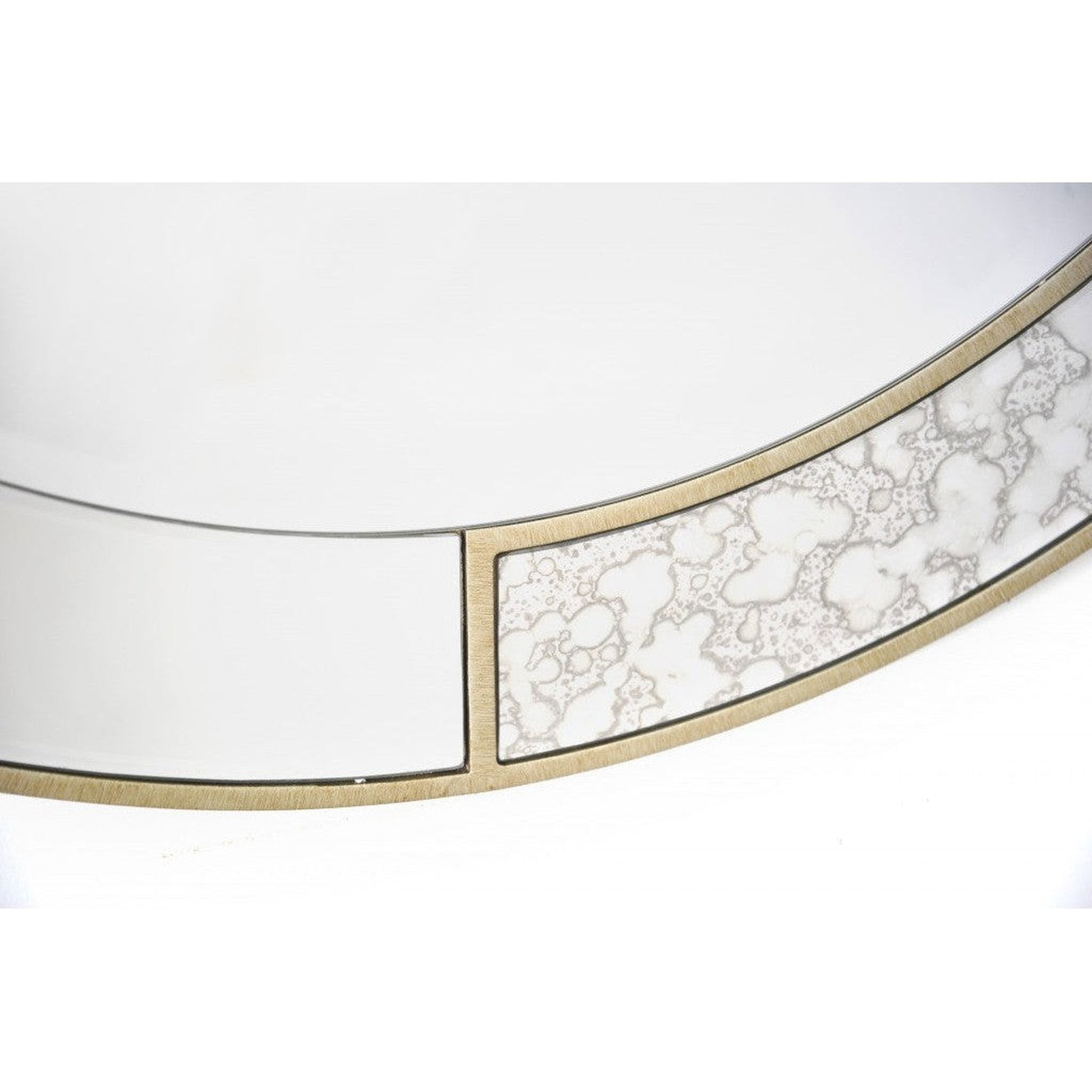 HomeRoots Gold Accented Round Mirror