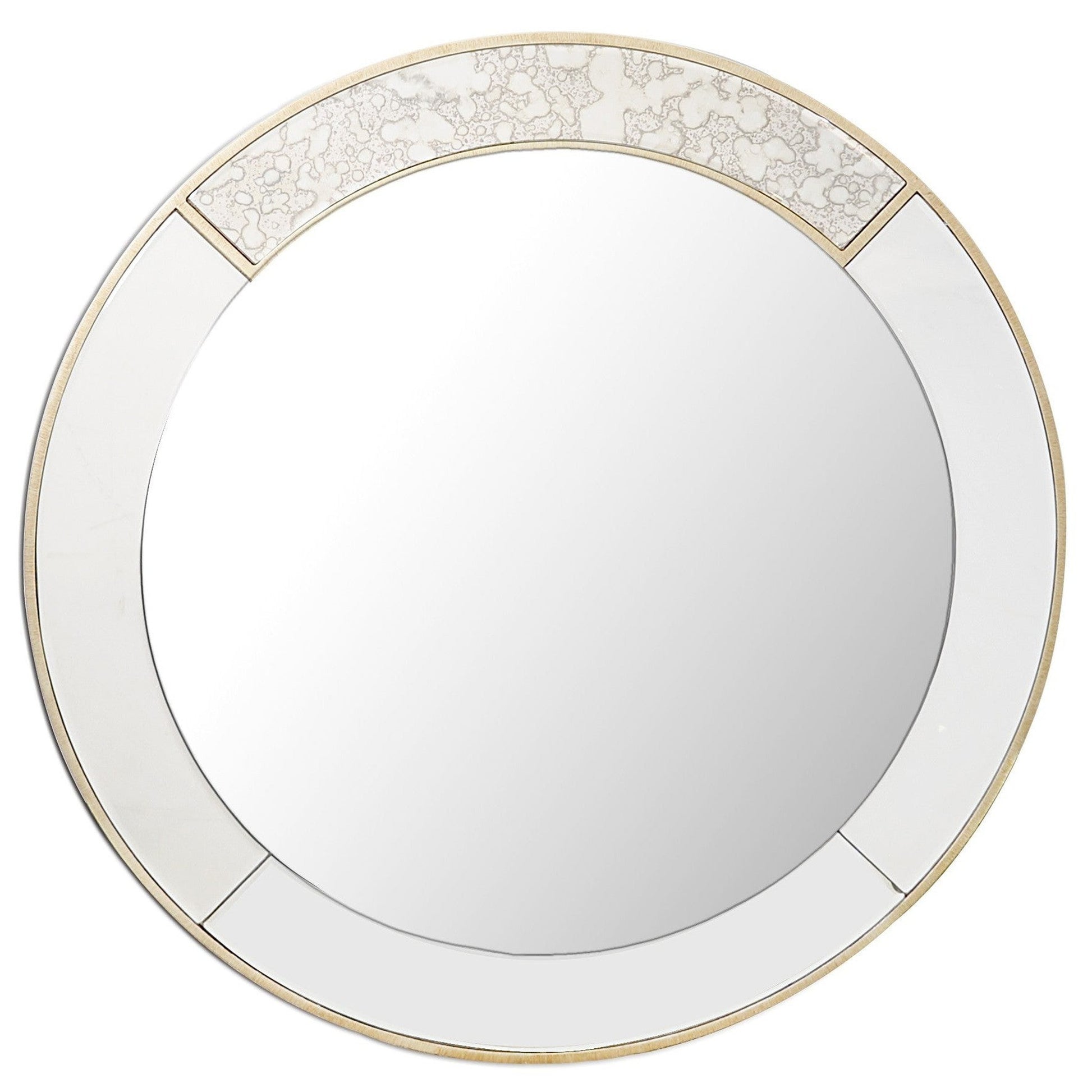 HomeRoots Gold Accented Round Mirror