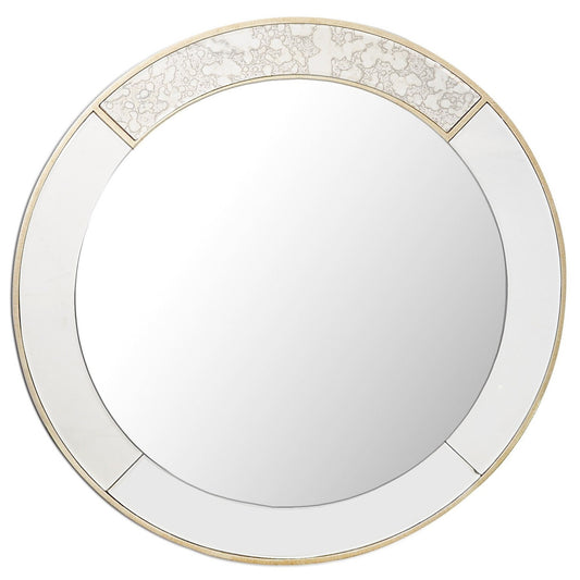 HomeRoots Gold Accented Round Mirror