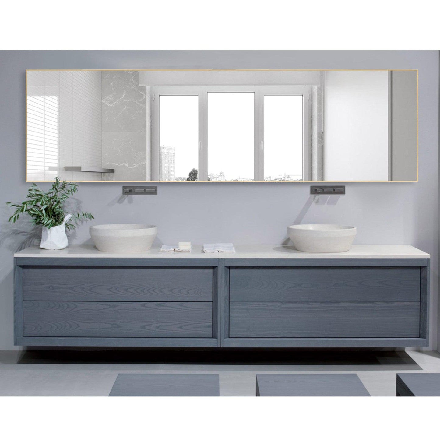 HomeRoots Gold Aluminum Frame Mirror