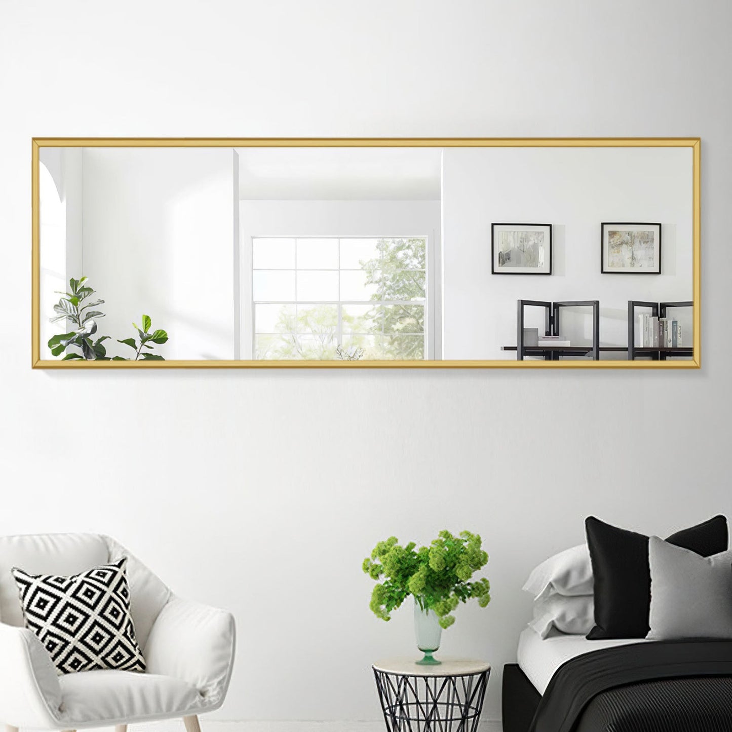 HomeRoots Gold Aluminum Framed Mirror