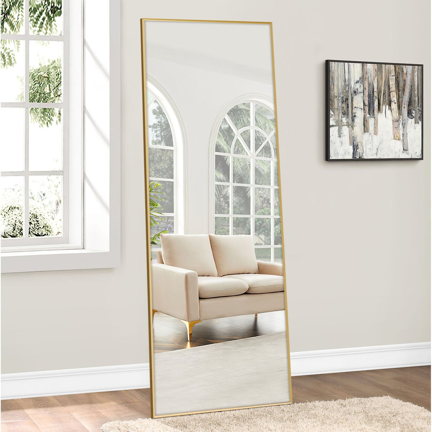 HomeRoots Gold Aluminum Framed Mirror