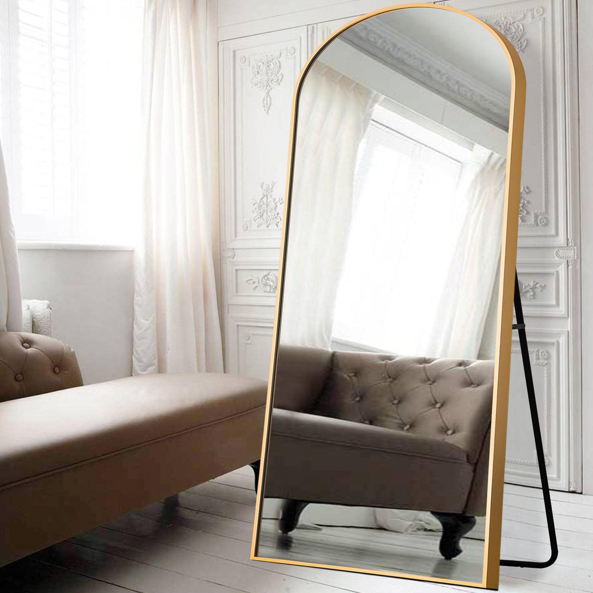 HomeRoots Gold Arched Full-length Standing Mirror