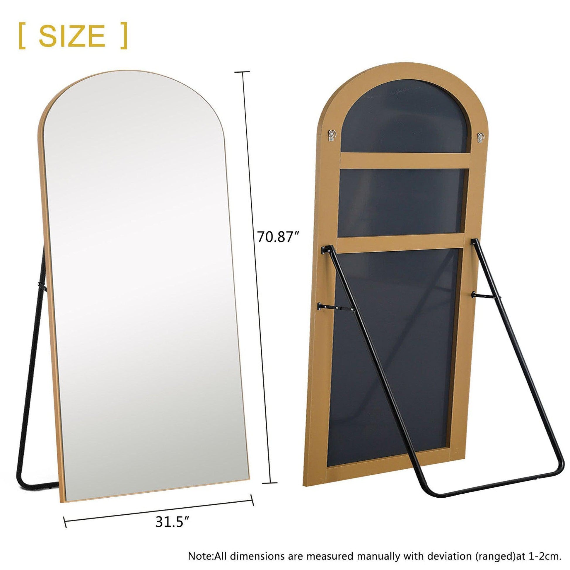 HomeRoots Gold Arched Mirror with Stand