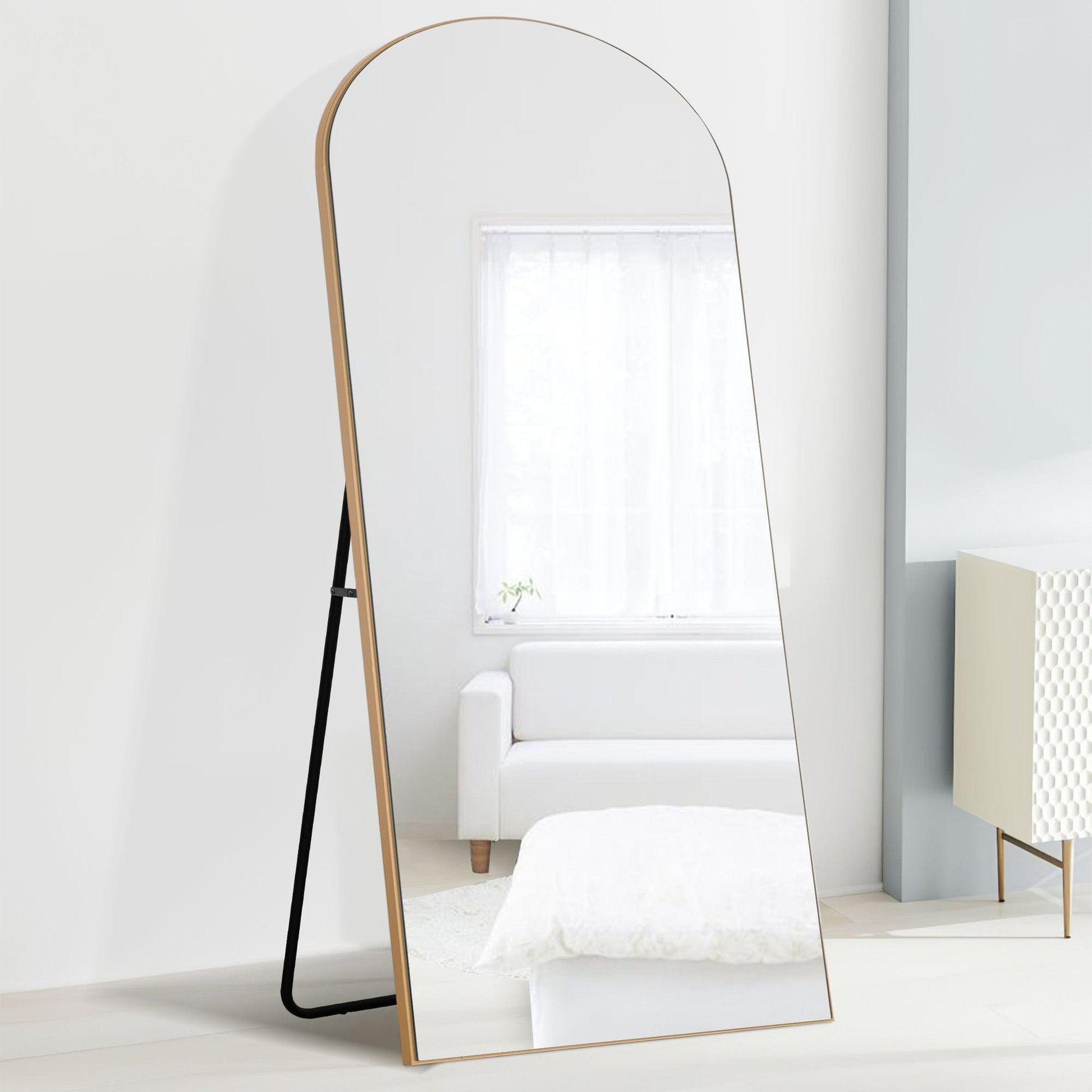 HomeRoots Gold Arched Mirror with Stand