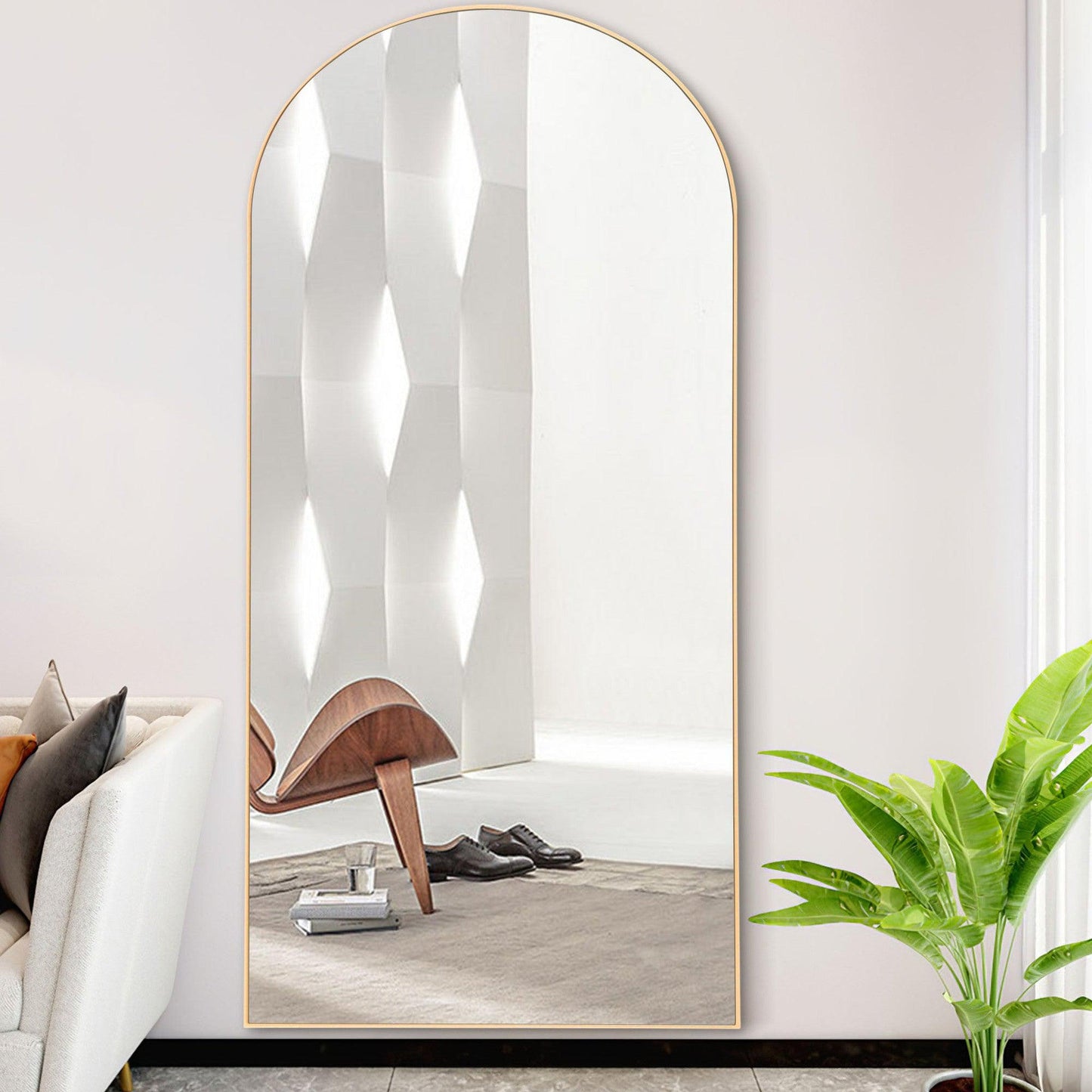 HomeRoots Gold Arched Mirror with Stand