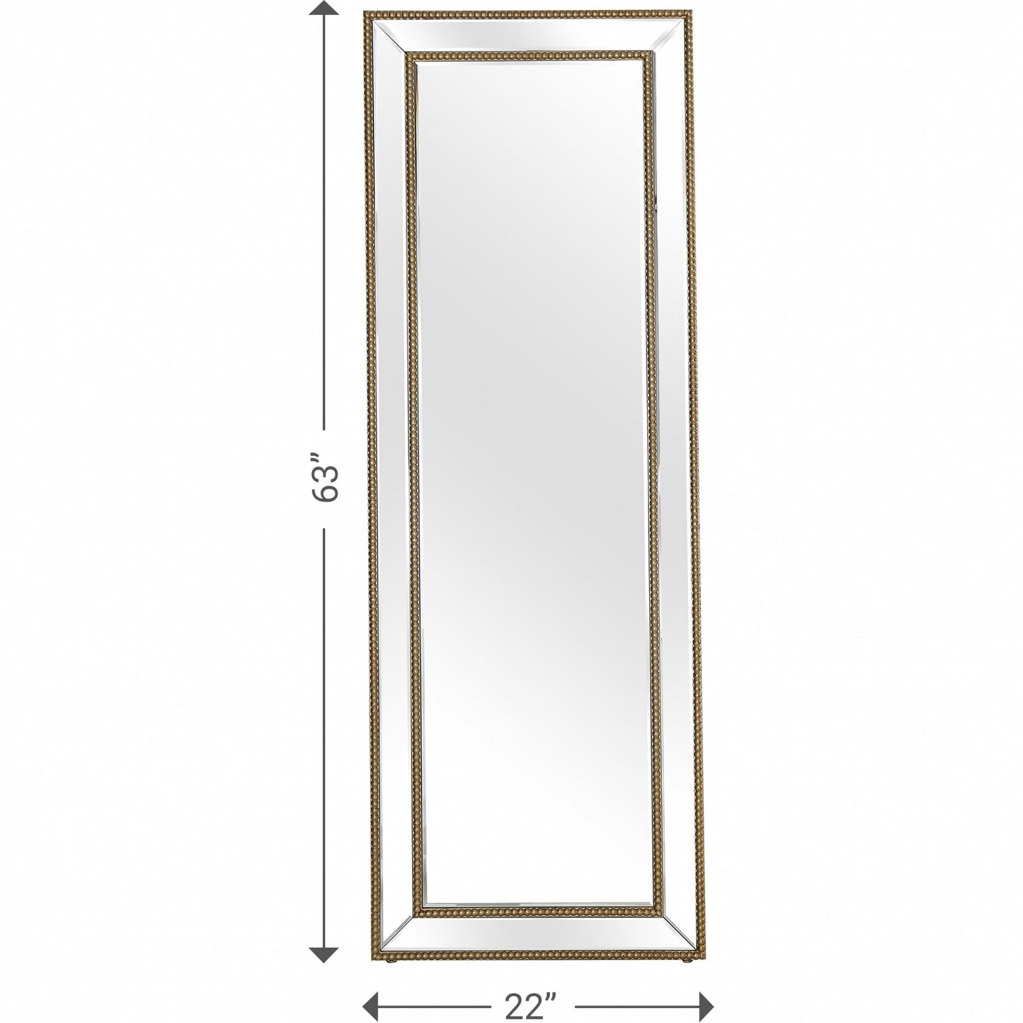 HomeRoots Gold Beaded Full Length Mirror