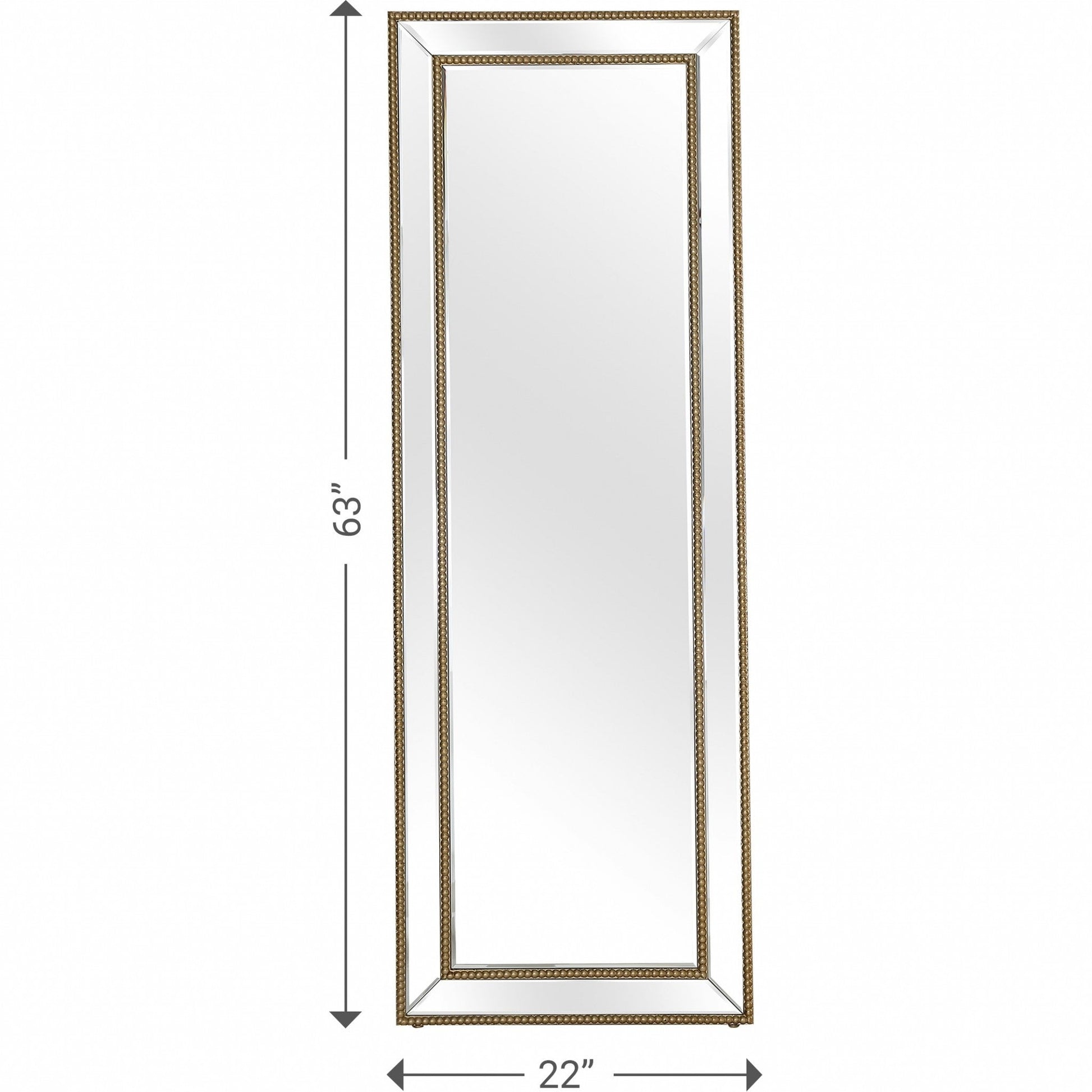 HomeRoots Gold Beaded Full Length Mirror