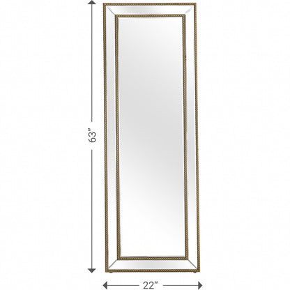 HomeRoots Gold Beaded Full Length Mirror