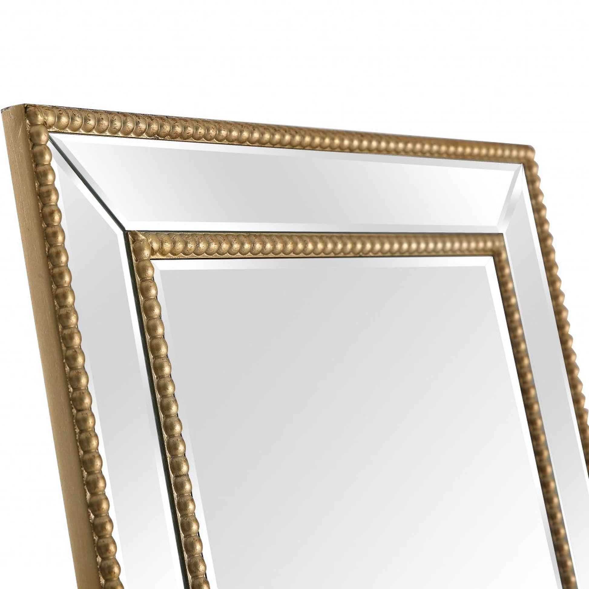 HomeRoots Gold Beaded Full Length Mirror