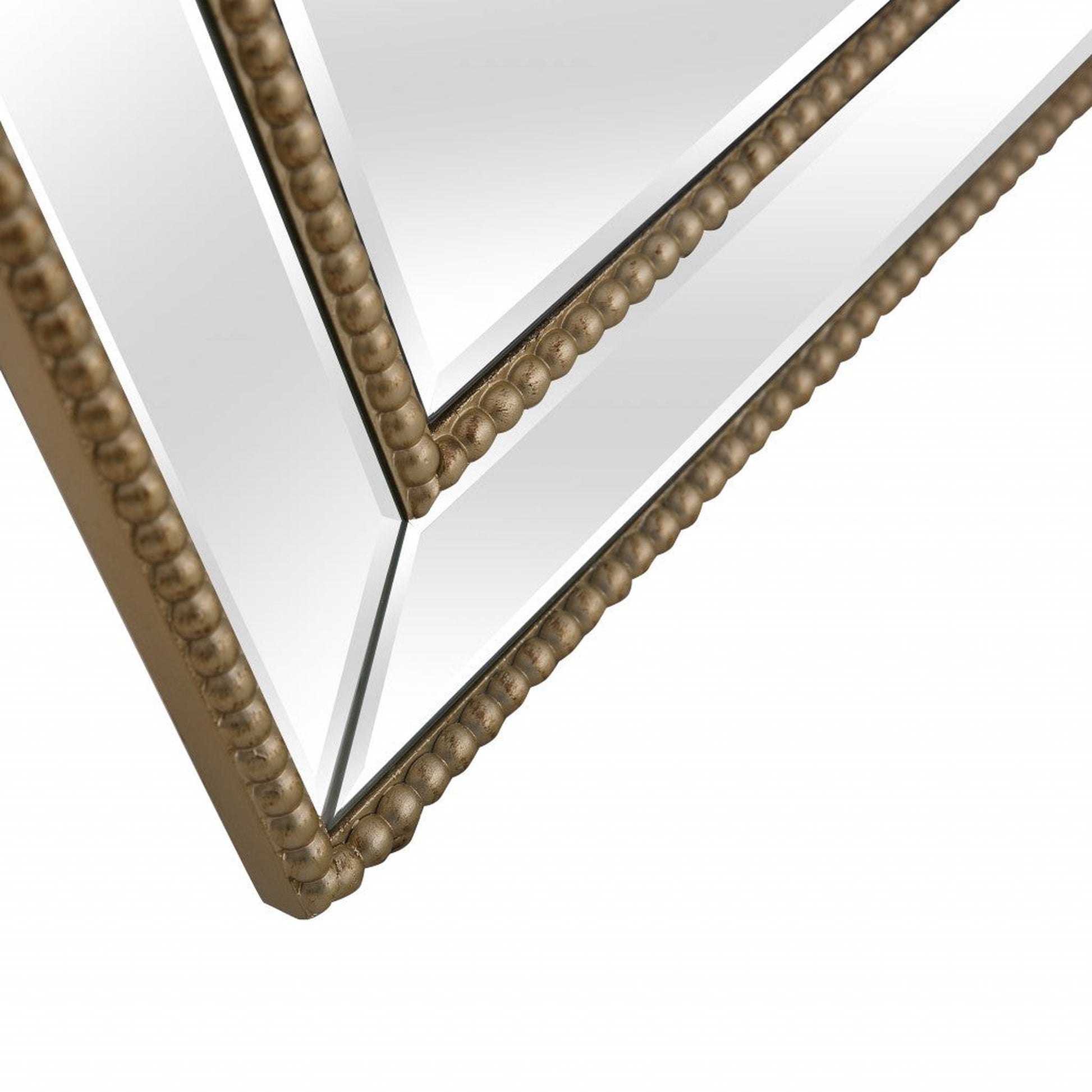 HomeRoots Gold Beaded Full Length Mirror