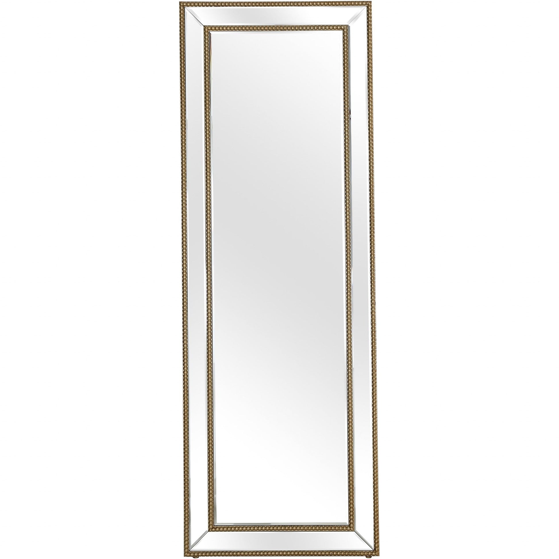 HomeRoots Gold Beaded Full Length Mirror