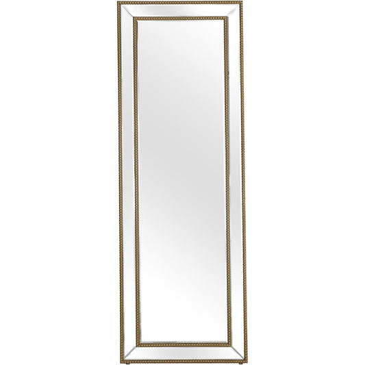 HomeRoots Gold Beaded Full Length Mirror