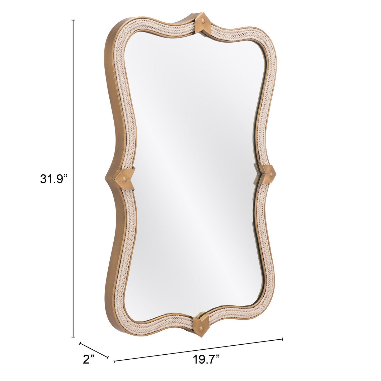 HomeRoots Gold Beveled Mirror