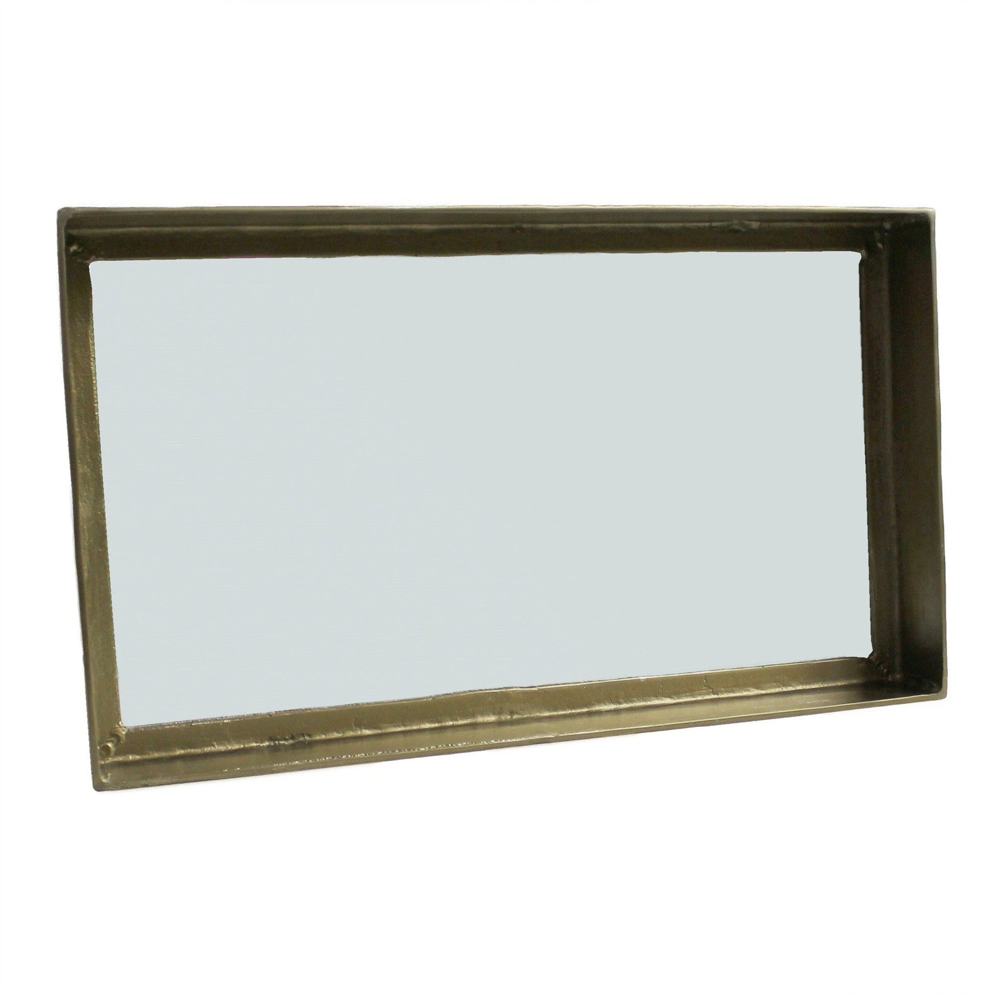 HomeRoots Gold Cast Aluminum Rectangular Mirror
