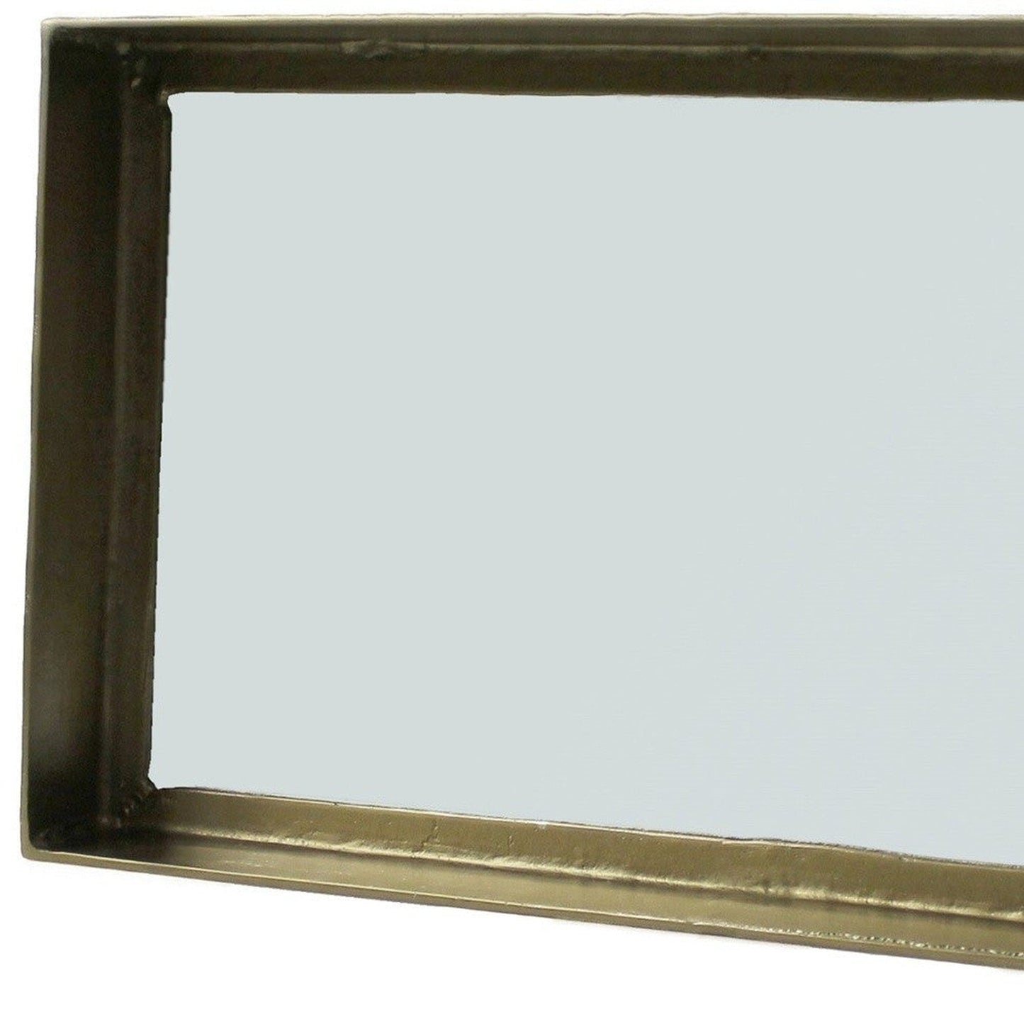 HomeRoots Gold Cast Aluminum Rectangular Mirror