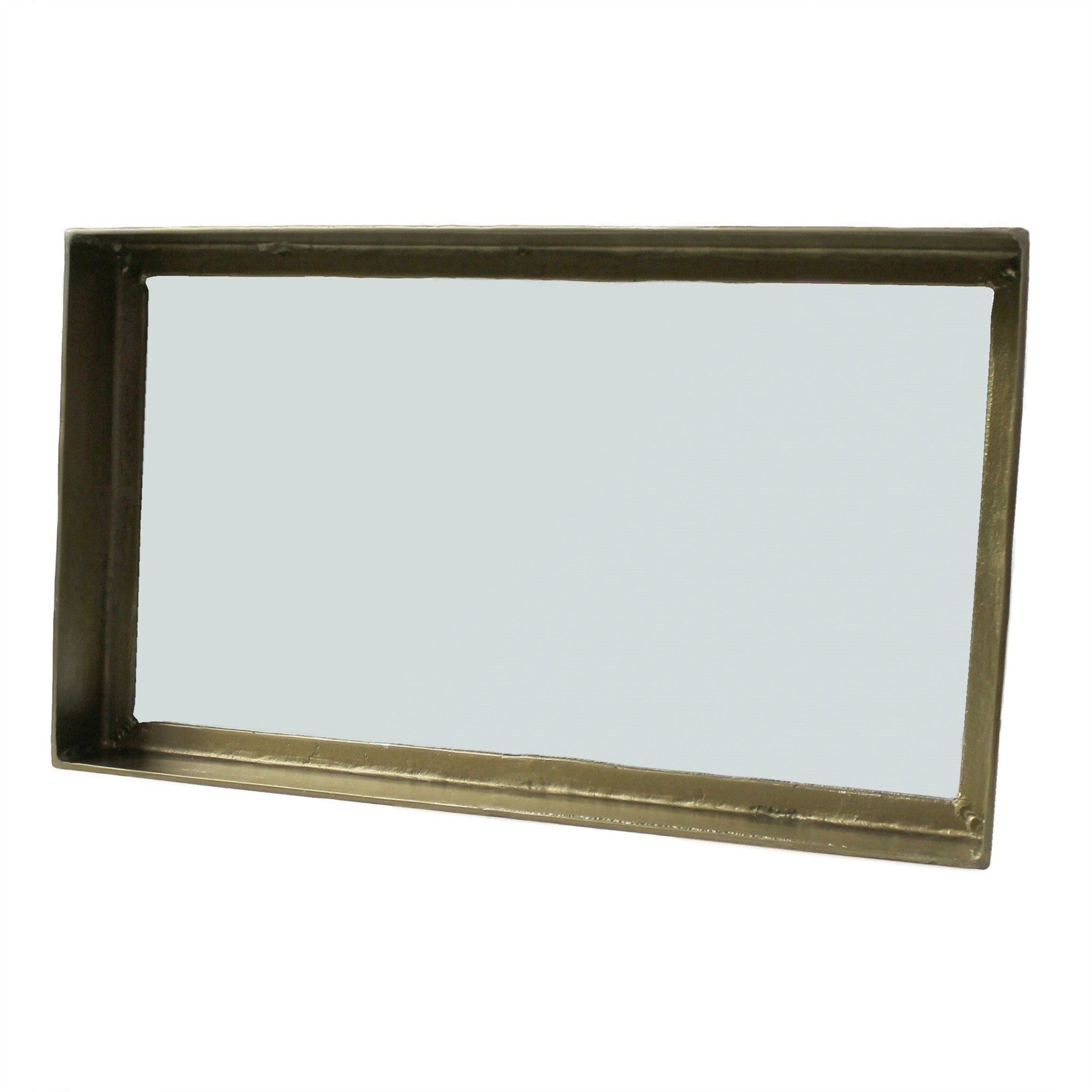 HomeRoots Gold Cast Aluminum Rectangular Mirror – US Bath Store