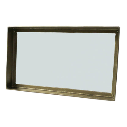 HomeRoots Gold Cast Aluminum Rectangular Mirror