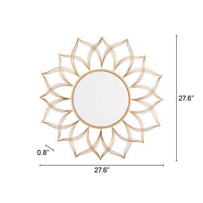 HomeRoots Gold Flower Shaped Round Mirror