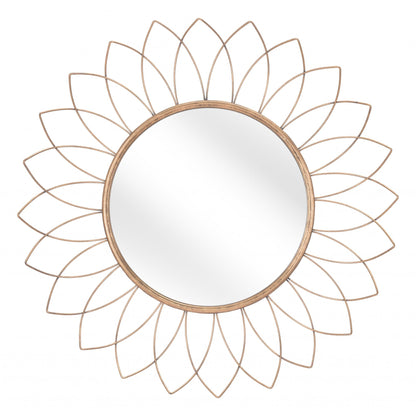 HomeRoots Gold Flowerburst Round Mirror