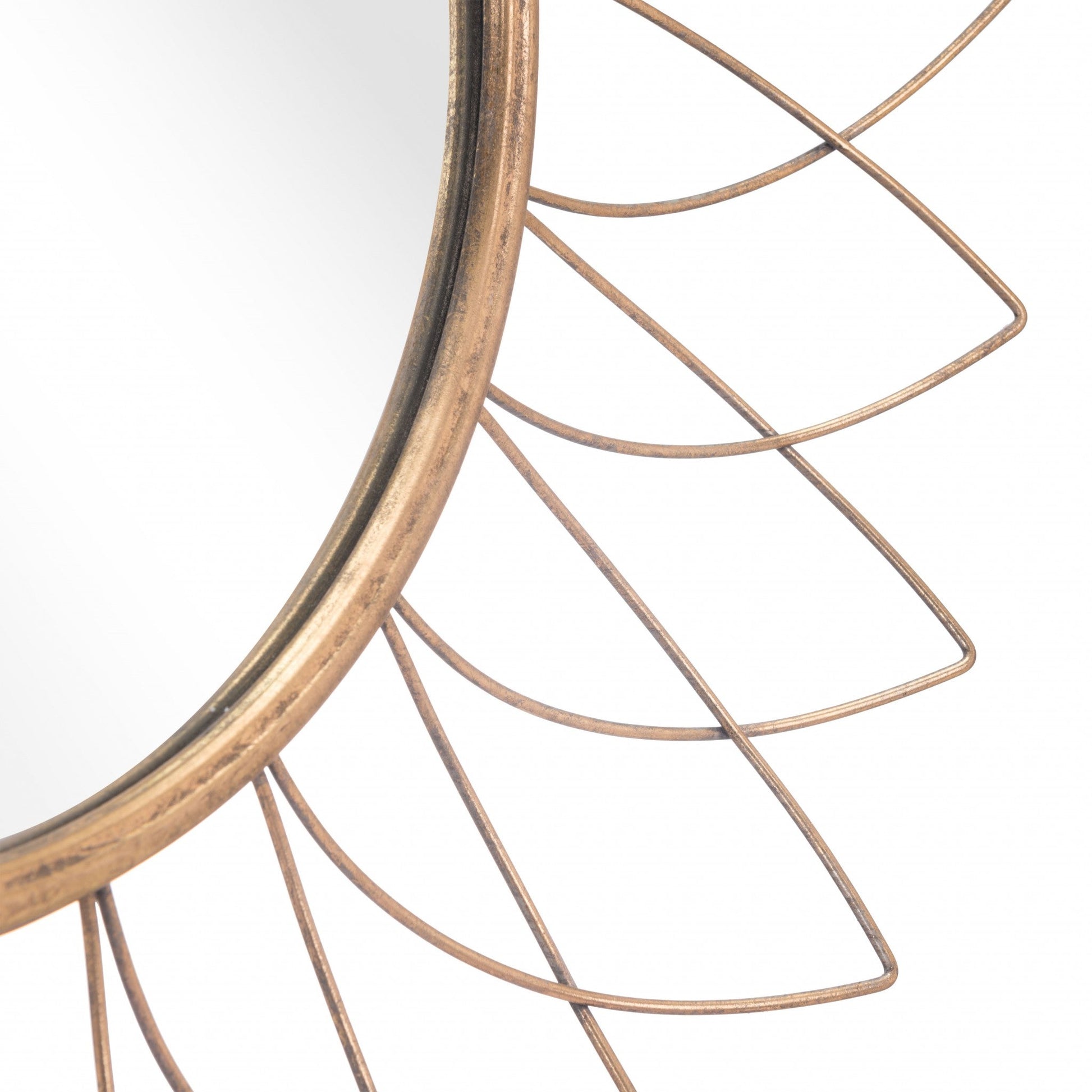 HomeRoots Gold Flowerburst Round Mirror