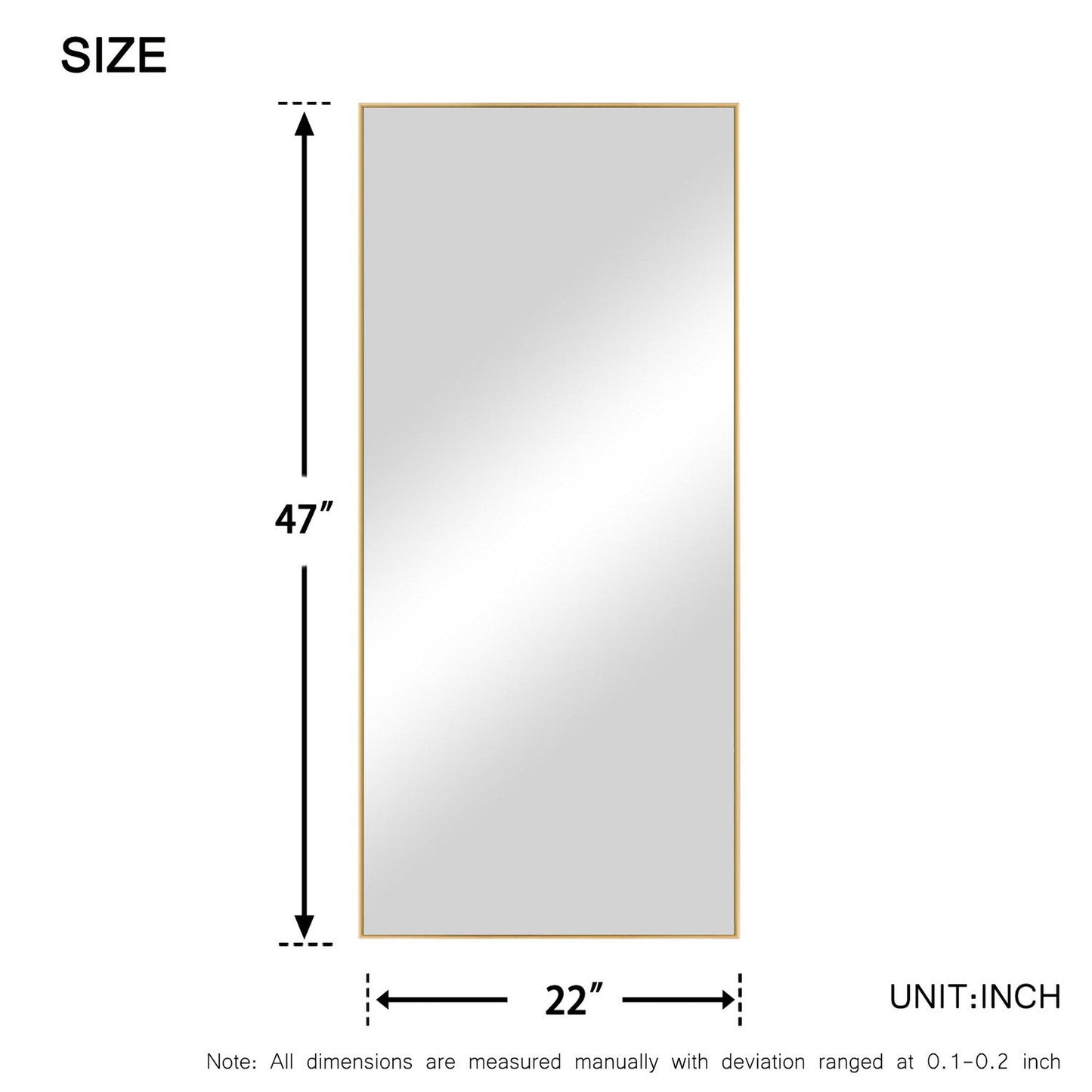 HomeRoots Gold Framed Wall Mirror