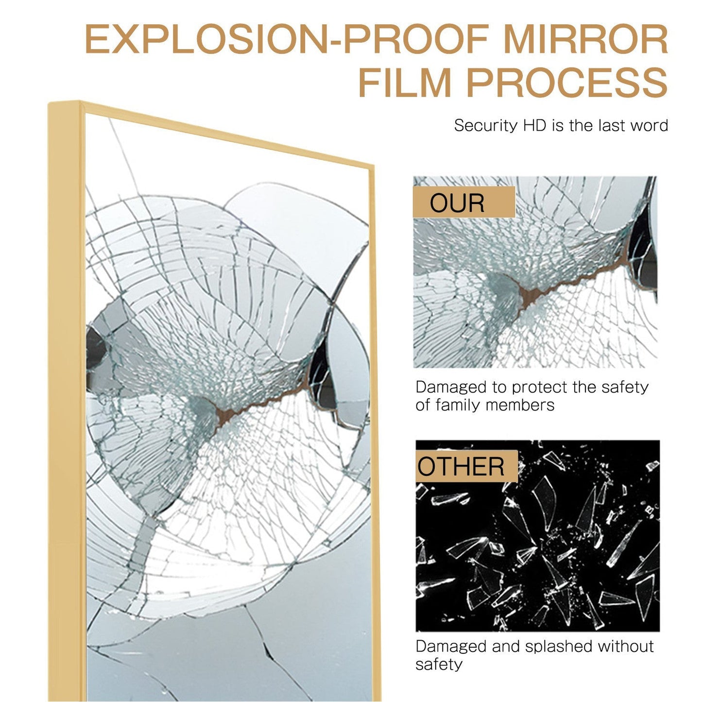 HomeRoots Gold Framed Wall Mirror