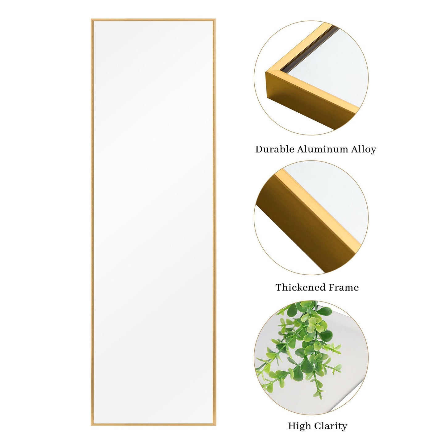 HomeRoots Gold Full Length Standing Mirror