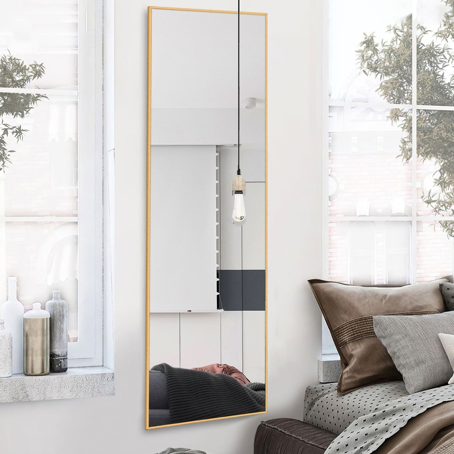 HomeRoots Gold Full Length Standing Mirror