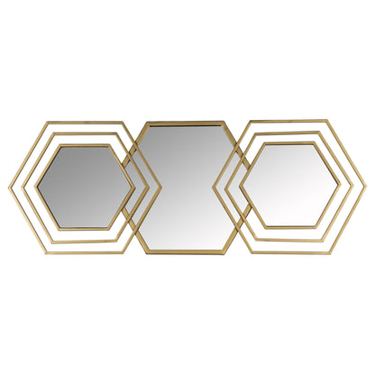HomeRoots Gold Hexagon Trio Modern Wall Mirror