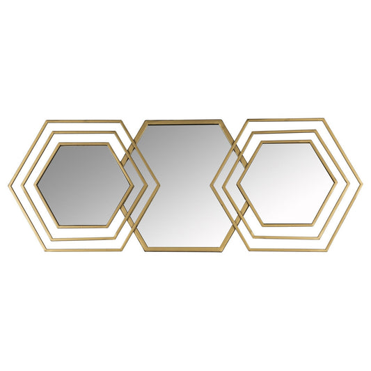 HomeRoots Gold Hexagon Trio Modern Wall Mirror