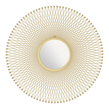 HomeRoots Gold Lattice Round Mirror