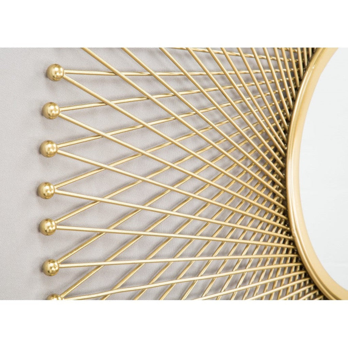 HomeRoots Gold Lattice Round Mirror