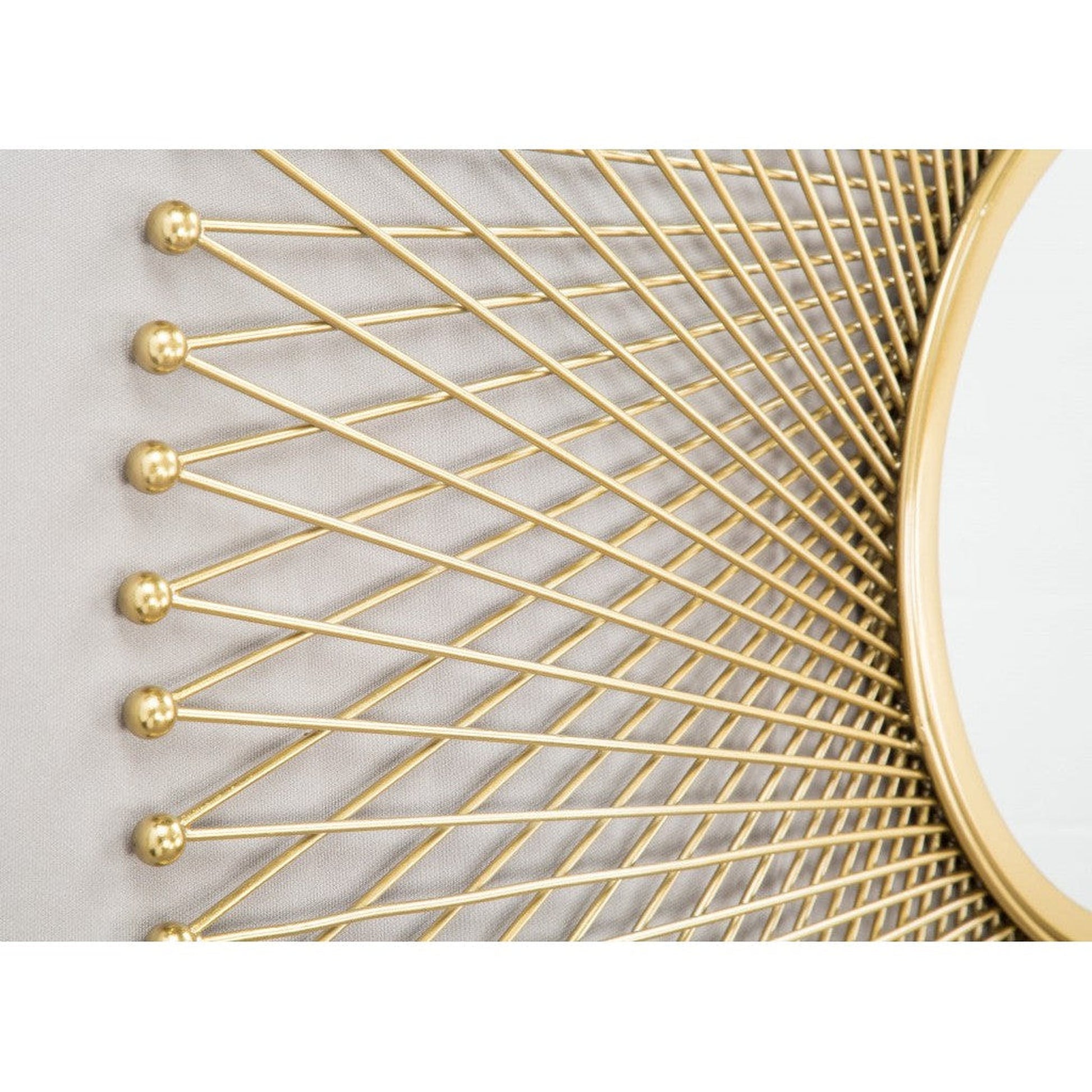 HomeRoots Gold Lattice Round Mirror