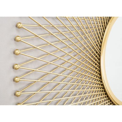 HomeRoots Gold Lattice Round Mirror