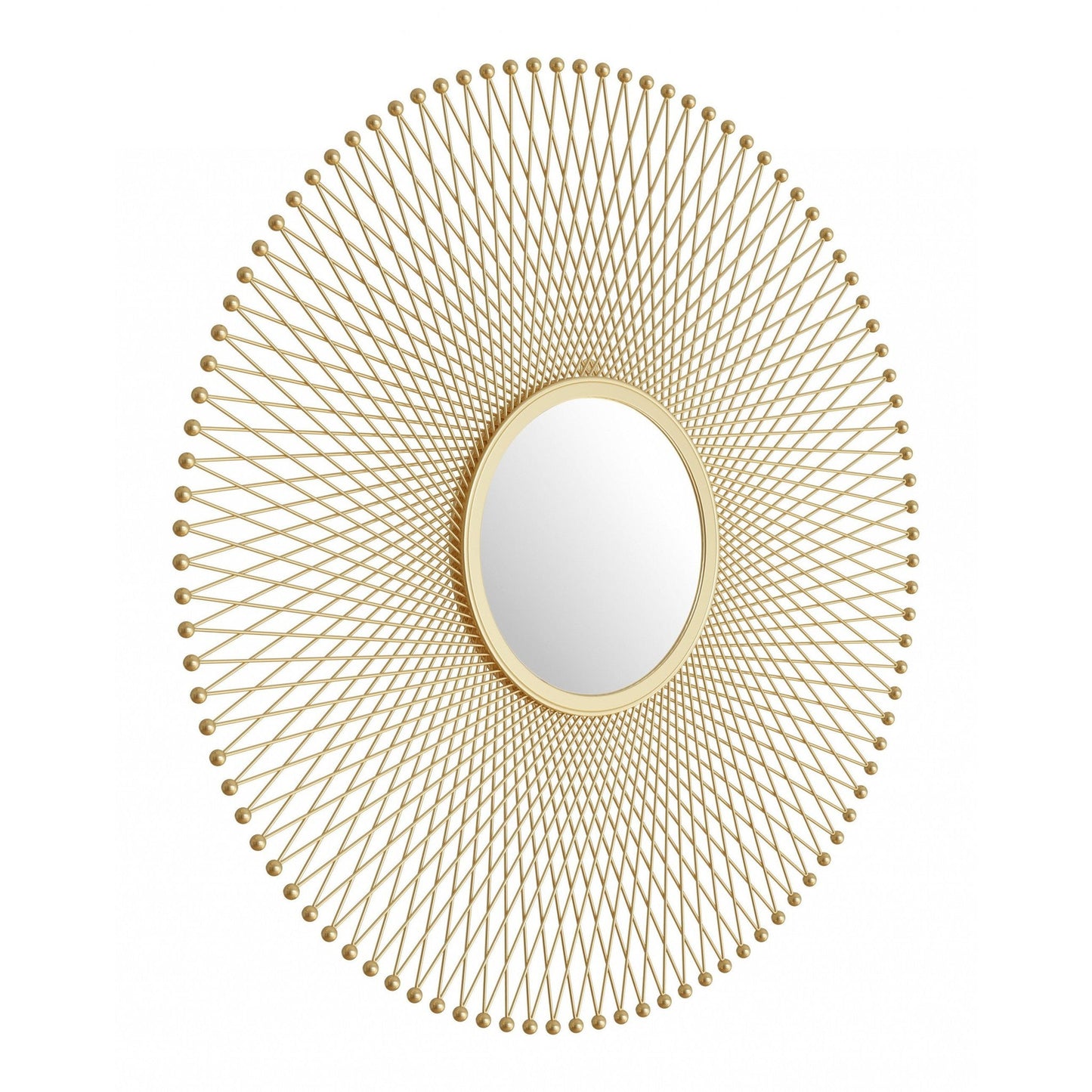 HomeRoots Gold Lattice Round Mirror