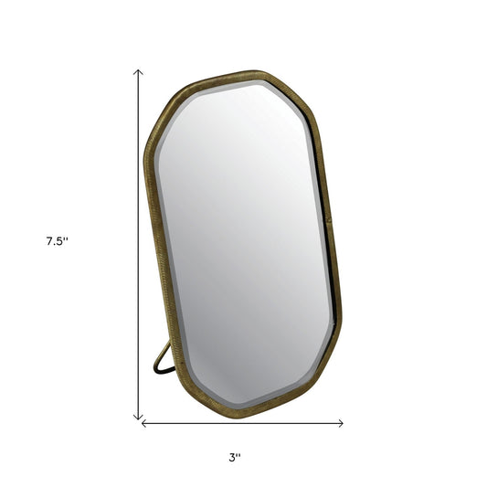 HomeRoots Gold Metal Octagonal Vanity Mirror