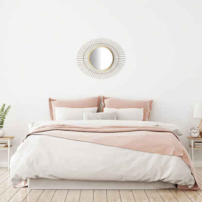 HomeRoots Gold Metal Spiked Wall Mirror