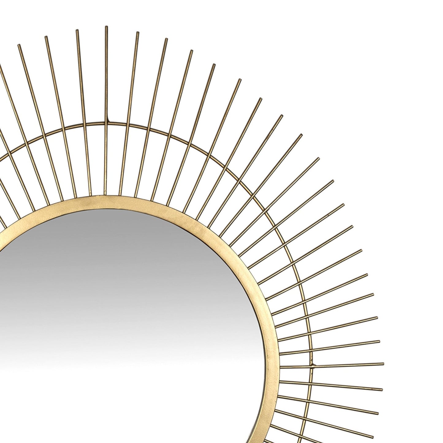 HomeRoots Gold Metal Spiked Wall Mirror