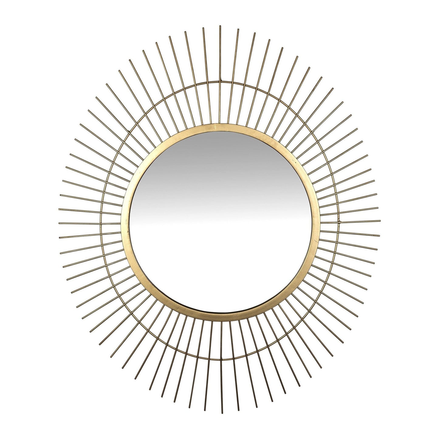 HomeRoots Gold Metal Spiked Wall Mirror