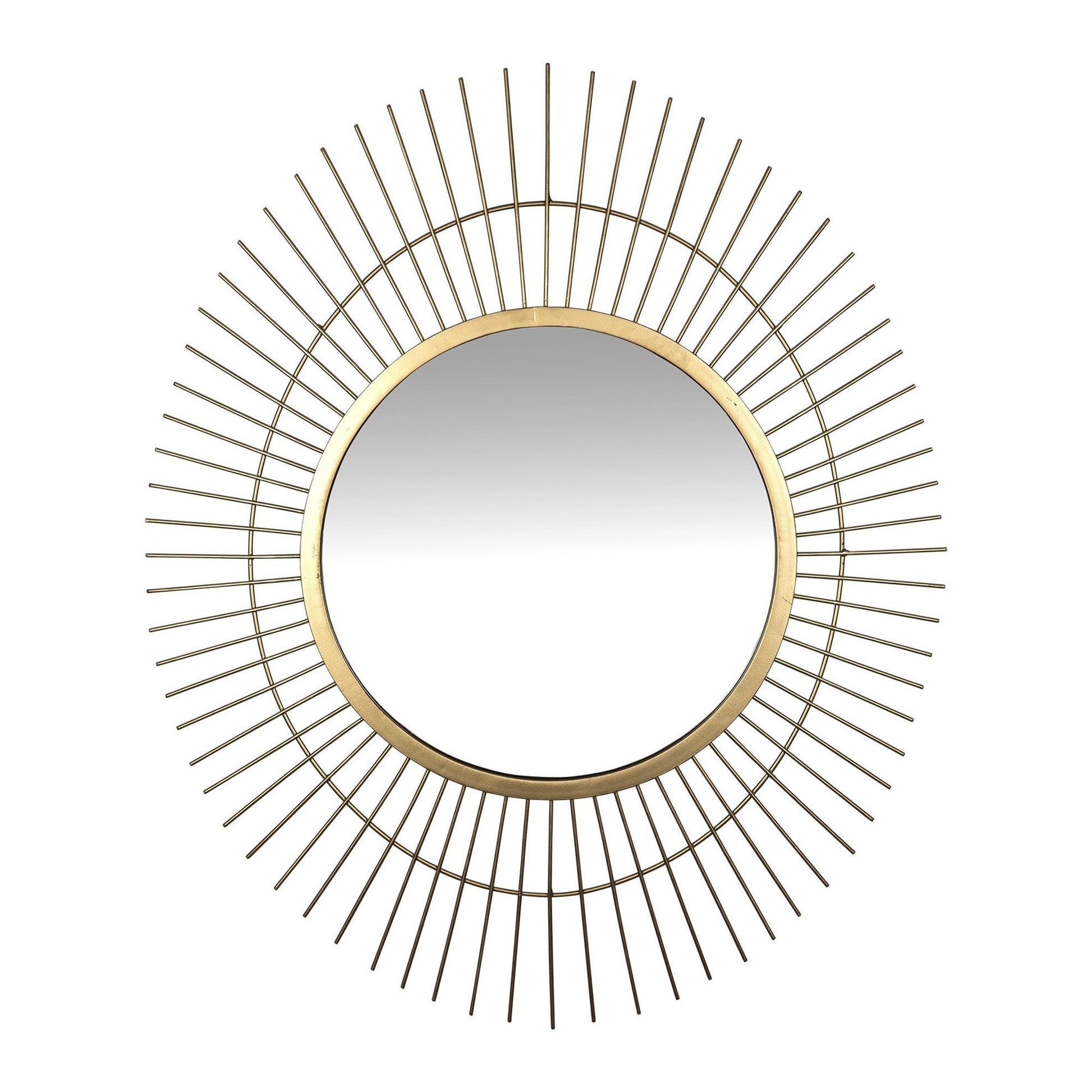 HomeRoots Gold Metal Spiked Wall Mirror