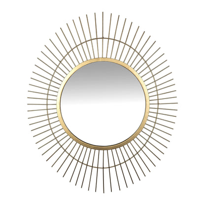 HomeRoots Gold Metal Spiked Wall Mirror